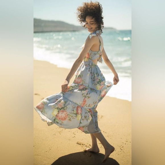 Yumi Kim Floral Maxi Dress in Blue and Pink - Picture 1 of 16